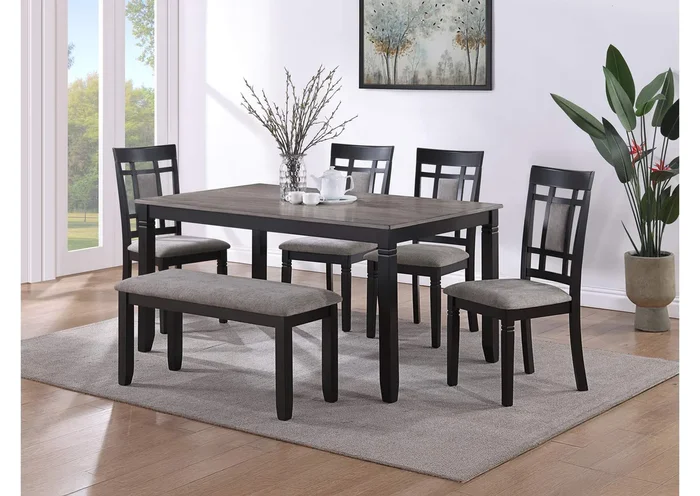 PAIGE 6-PACK DINETTE SET WITH BENCH
