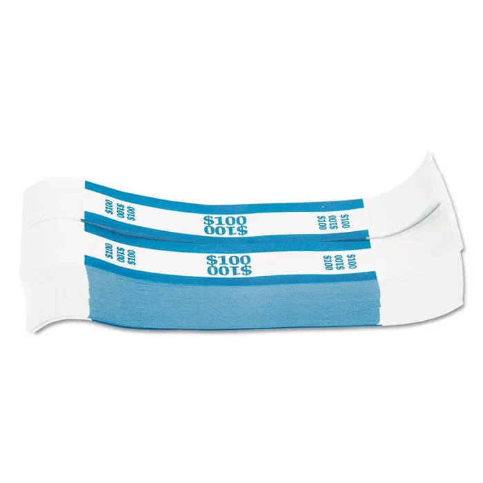 Pap-R Products Currency Straps, Blue, 100 In Dollar Bills, 1000 Bands/pack