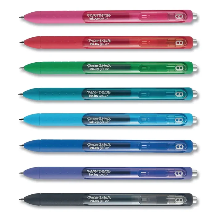Paper Mate® INKJOY GEL PEN, RETRACTABLE, MEDIUM 0.7 MM, ASSORTED INK AND BARREL COLORS, 8/PACK