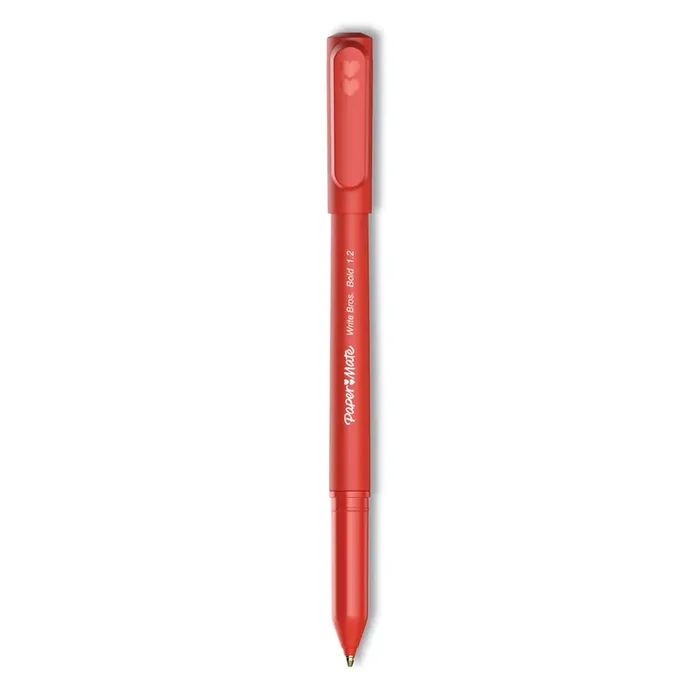 Paper Mate® Write Bros. Ballpoint Pen, Stick, Bold 1.2 Mm, Red Ink, Red Barrel, Dozen