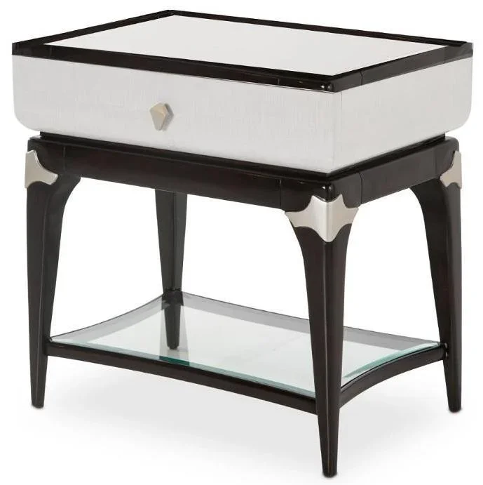 Paris Chic Rectangular End Table/ Nightstand in Espresso