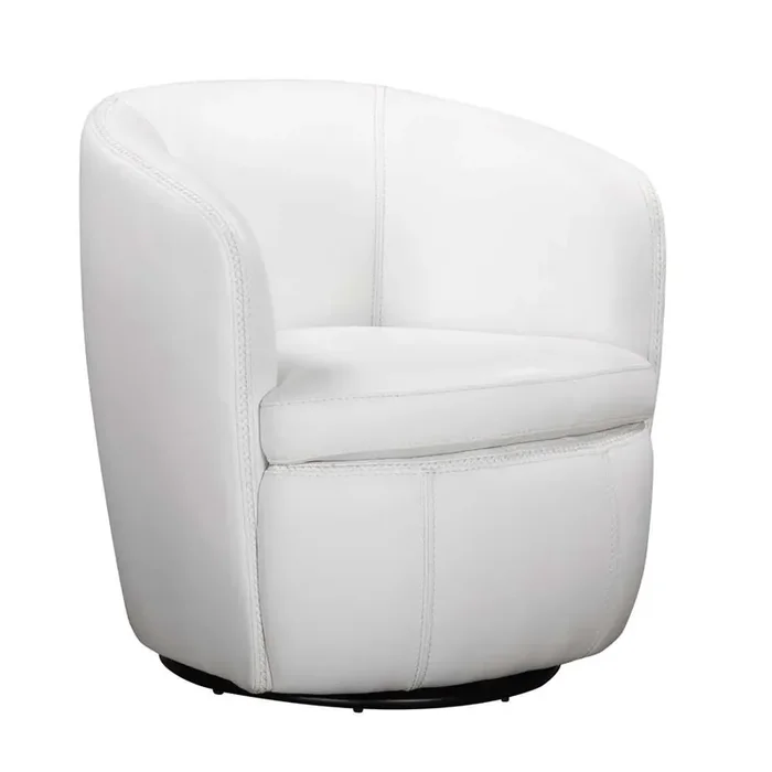 Parker House – Barolo – Snow 100% Italian Leather Swivel Club Chair – SBAR 912S-SNOW