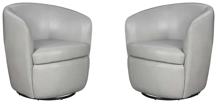 Parker House – Barolo – Steamboat Ice 100% Italian Leather Swivel Club Chair (Set of 2) – SBAR 912S-2-STIC