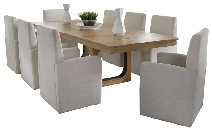 Parker House – Escape – Dining 84in Rectangular Table with 8 caster chairs – DESC-9PC-84REC-2618