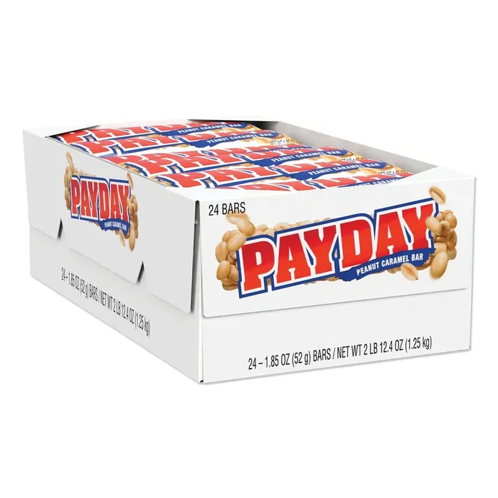 PayDay Payday Chewy Candy Bars, Peanut Caramel, 1.85 Oz, 24/box