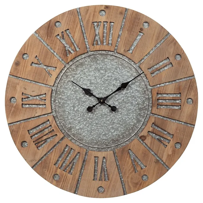 Payson – Wall Clock – Antique Gray / Natural