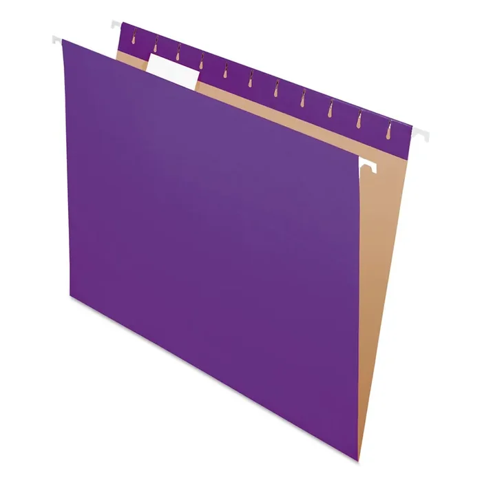 Pendaflex® Colored Hanging Folders, Letter Size, 1/5-Cut Tabs, Violet, 25/Box