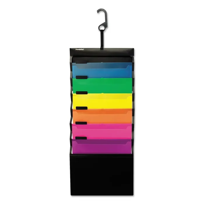 Pendaflex® Desk Free Hanging Organizer With Case, 1″ Expansion, 6 Sections, Buckle Closure, Letter Size, Black