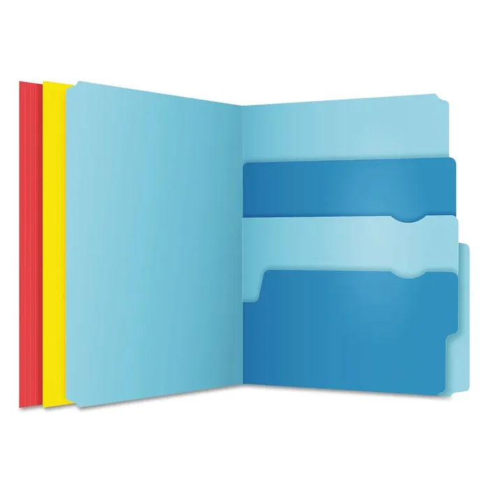 Pendaflex® Divide It Up File Folder, 1/2-Cut Tabs Assorted, Letter Size, 0.75″ Expansion, Assorted Colors, 24/Pack