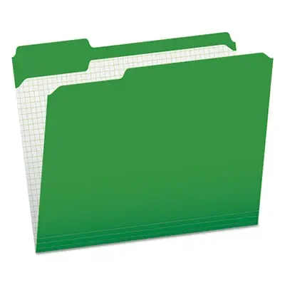 Pendaflex® Double-Ply Reinforced Top Tab Colored File Folders, 1/3-Cut Tabs Assorted, Letter, 0.75″ Expansion, Bright Green, 100/Box