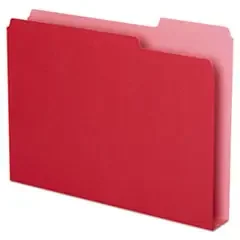 Pendaflex® Double Stuff File Folders, 1/3-Cut Tabs Assorted, Letter Size, 1.5″ Expansion, Red, 50/Pack