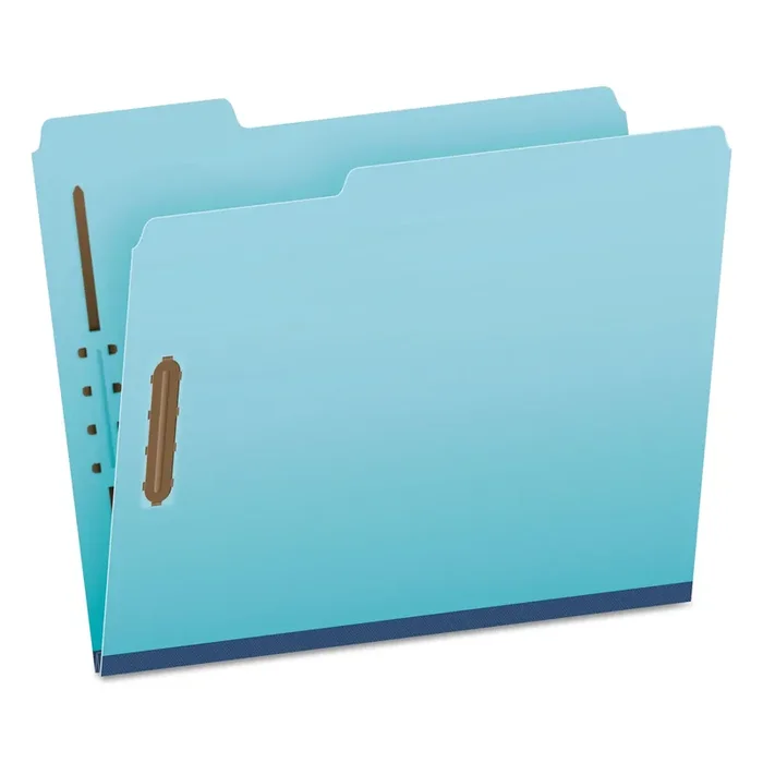 Pendaflex® Earthwise by Pendaflex Heavy-Duty Pressboard Fastener Folders, 2″ Expansion, 2 Fasteners, Letter Size, Light Blue, 25/Box