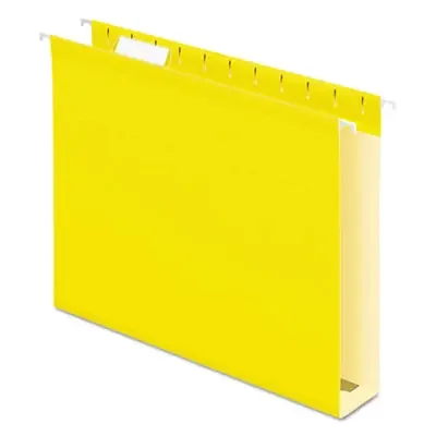 Pendaflex® Extra Capacity Reinforced Hanging File Folders with Box Bottom, 2″ Capacity, Letter Size, 1/5-Cut Tabs, Yellow, 25/Box