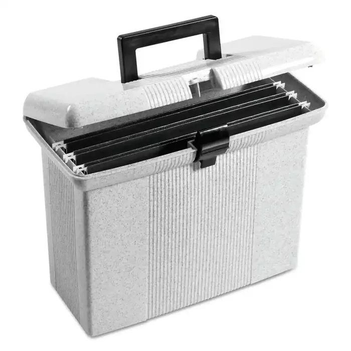 Pendaflex® Portable File Boxes, Letter Files, 14.88″ X 6.5″ X 11.88″, Granite