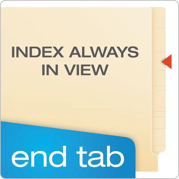 Pendaflex® SmartShield End Tab File Folders, Straight Tabs, Letter Size, Manila, 75/Box