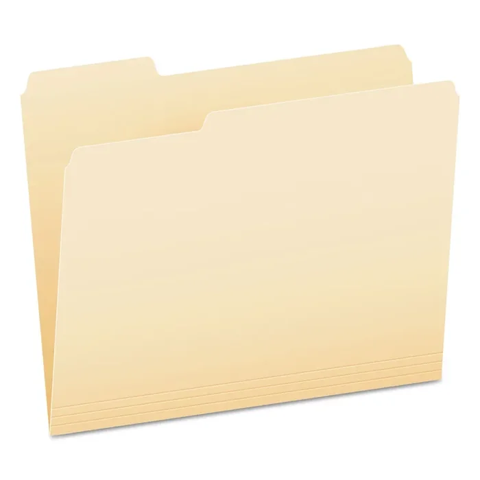 Pendaflex® SmartShield Top Tab File Folders, 1/3-Cut Tabs Assorted, Letter Size, Manila, 100/Box