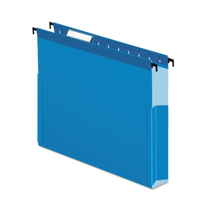 Pendaflex® SureHook Reinforced Extra-Capacity Hanging Box File, 1 Section, 2″ Capacity, Letter Size, 1/5-Cut Tabs, Blue, 25/Box