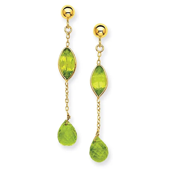 Peridot Post Earrings 14k Gold YE1369