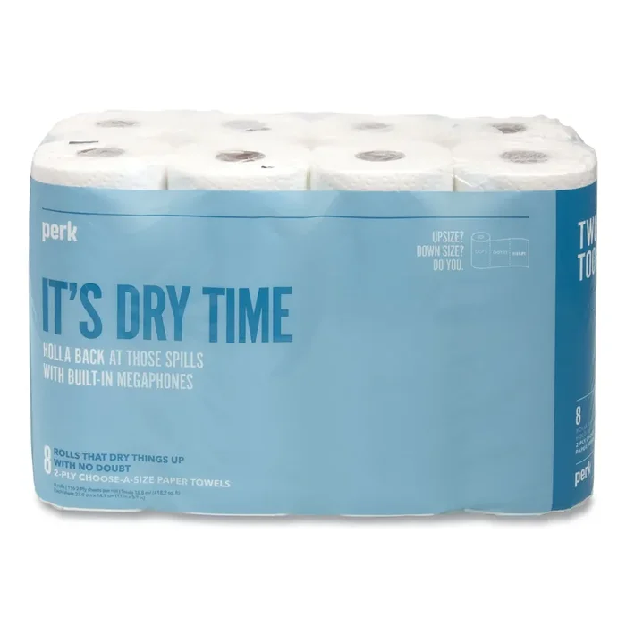 Perk™ Choose-A-Size Kitchen Roll Paper Towels, 2-Ply, 5.9 X 11, White, 116 Sheets/Roll, 8 Rolls/Pack