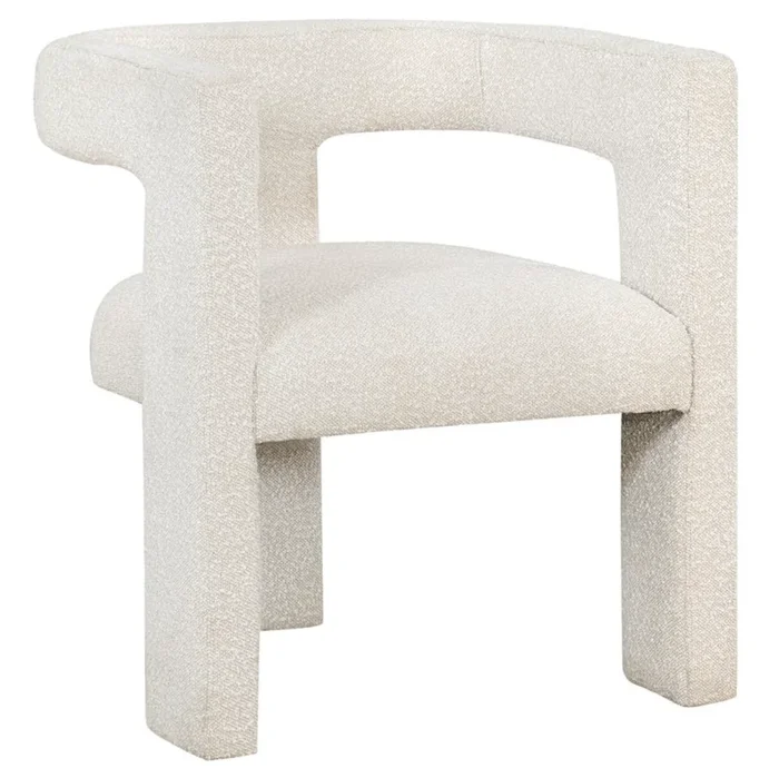 PETRA Boucle Upholstered Accent Side Chair White