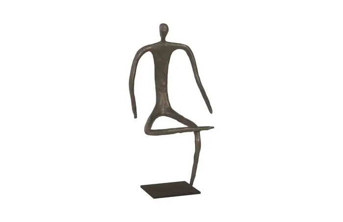 Phillips Collection – Abstract Figure on Metal Base, Bronze Finish, Leg Folded – TH96036