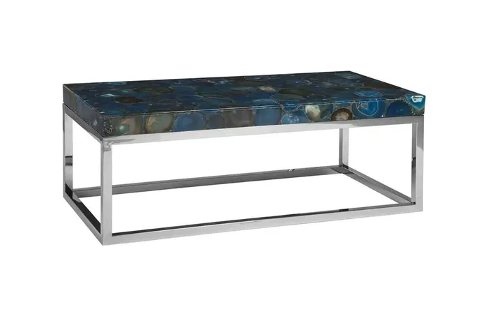 Phillips Collection – Agate Coffee Table, Stainless Steel Base – CH87923