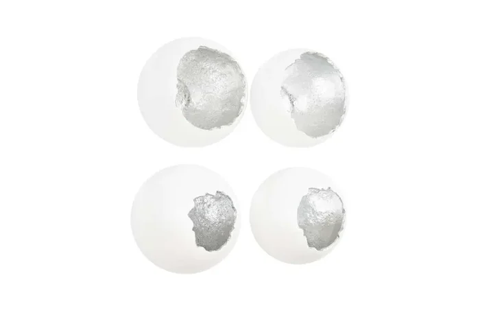 Phillips Collection – Broken Egg Wall Art, White and Silver Leaf (Set of 4) – PH67625