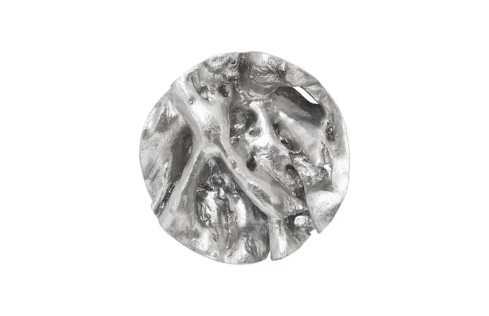 Phillips Collection – Cast Root Wall Tile, Resin, Silver Leaf, Round – PH66567
