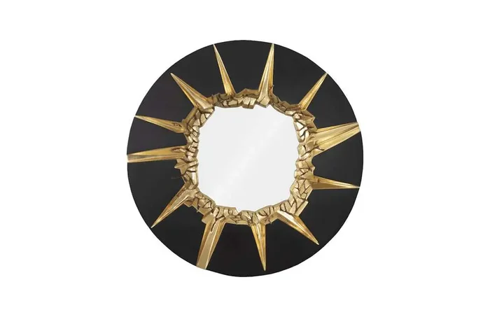 Phillips Collection – Circular Cracked Mirror, Black & Gold – PH104346