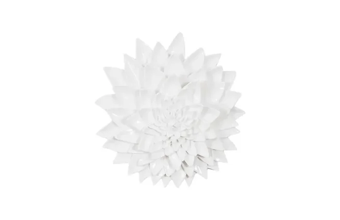 Phillips Collection – Dahlia Flower Wall Art, Gel Coat White – PH104158