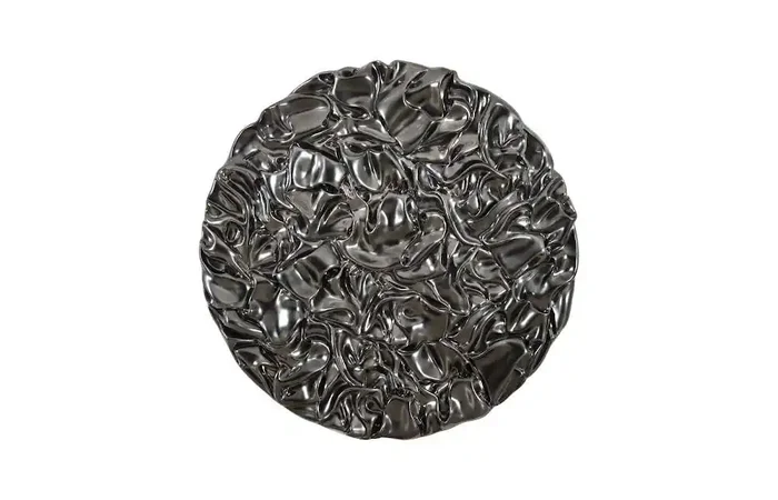 Phillips Collection – Drape Wall Art, Round, Liquid Silver – PH107123