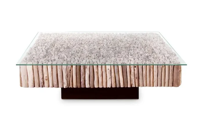 Phillips Collection – Manhattan Coffee Table, Square, with Glass – PH64007