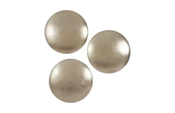 Phillips Collection – Orb Wall Tiles, Set of 3, Platinum Leaf – PH62438