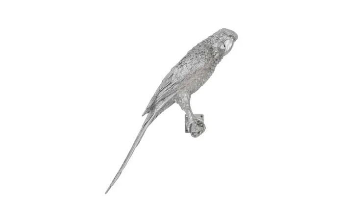 Phillips Collection – Parrot Looking Right Wall Art, Resin, Silver Leaf – PH94500