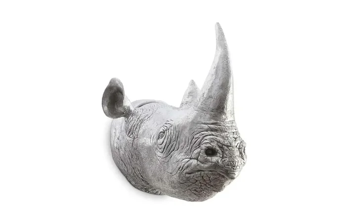 Phillips Collection – Rhino Wall Art, Resin, Silver Leaf – PH67513