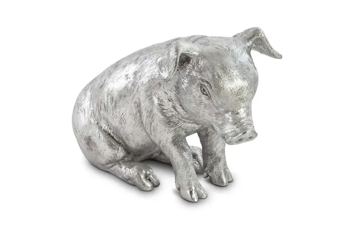 Phillips Collection – Sitting Piglet, Silver Leaf – PH67600