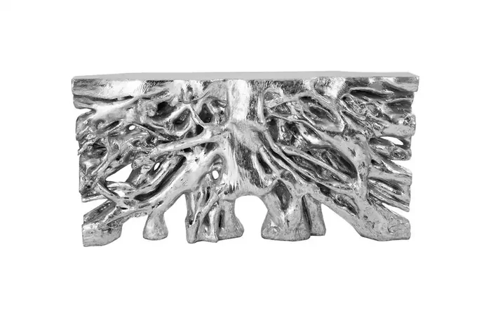 Phillips Collection – Square Root Console Table, Silver Leaf – PH67479