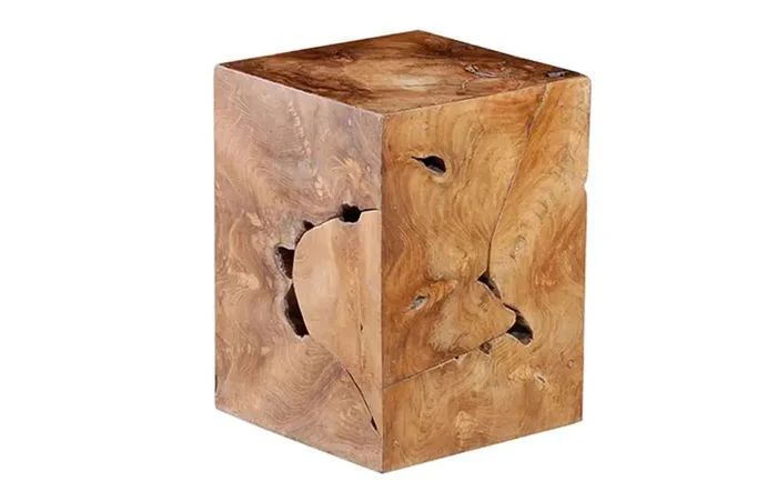 Phillips Collection – Teak Slice Stool, Square – ID65137