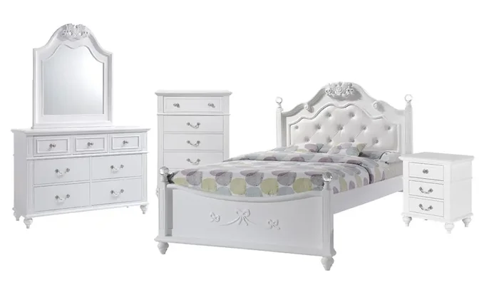 Picket House Furnishings – Annie Full Platform 5PC Bedroom Set w/ Storage Trundle – AN700FT5PC