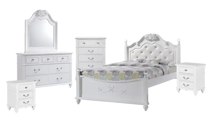 Picket House Furnishings – Annie Full Platform 6PC Bedroom Set – AN700F6PC