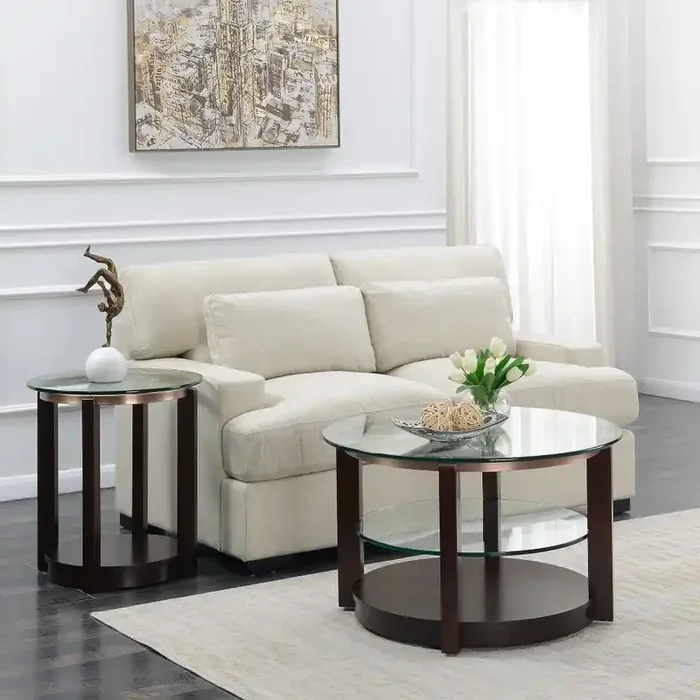 Picket House Furnishings – Benton 2Pc Occasional Table Set Coffee Table And End Table in Espresso – CEL1002PC