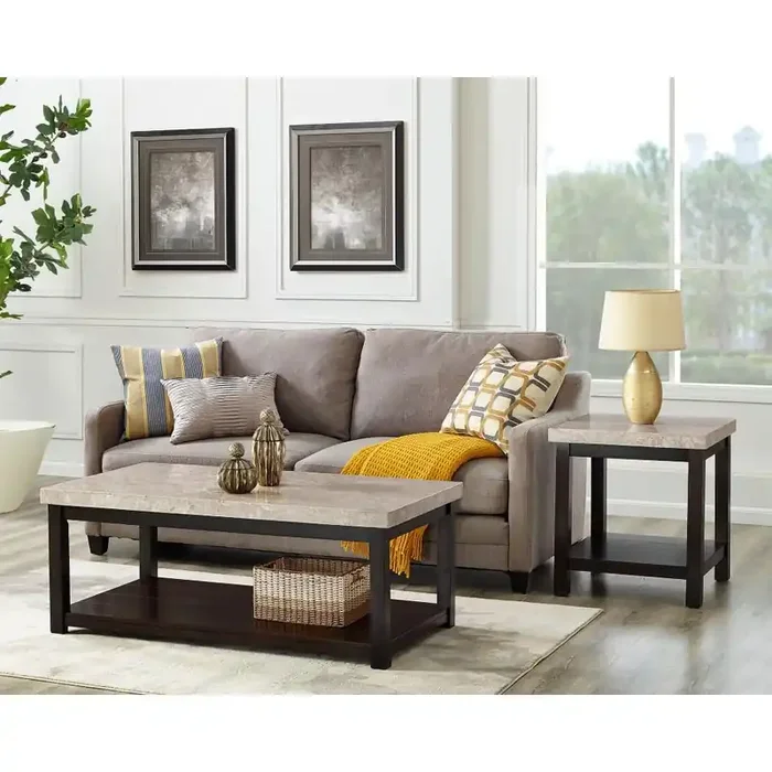 Picket House Furnishings – Caleb 2Pc Occasional Table Set Coffee Table And End Table in Espresso – CKS1002PC