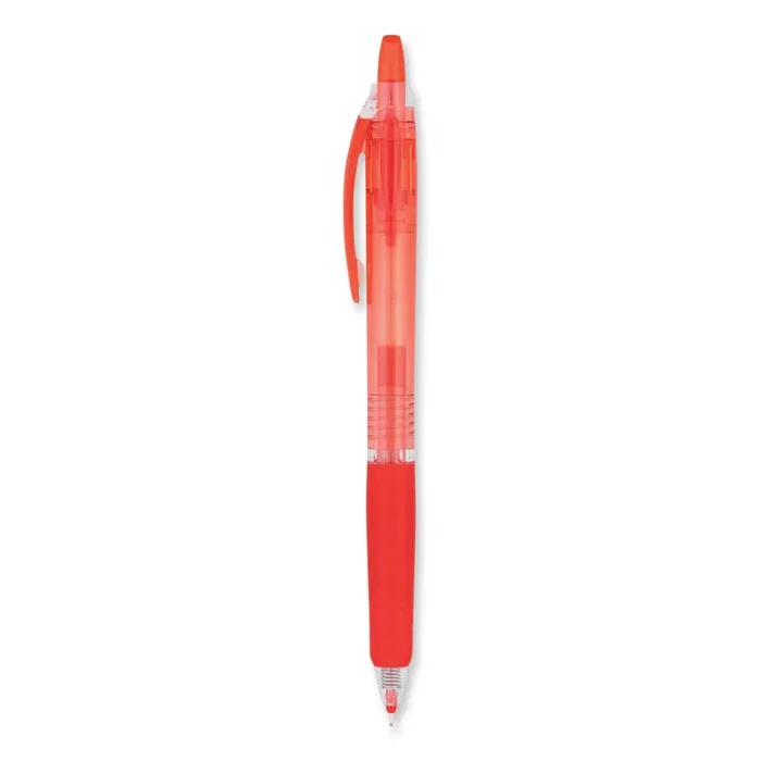 Pilot® Precise Gel BeGreen Gel Pen, Retractable, Fine 0.7 mm, Red Ink, Translucent Red Barrel, Dozen