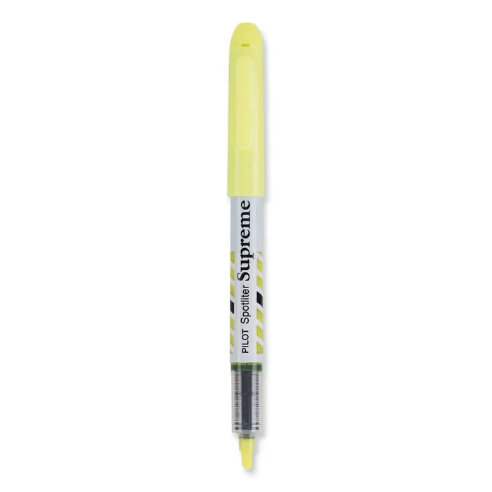 Pilot® Spotliter Supreme Highlighter, Fluorescent Yellow Ink, Chisel Tip, Yellow/white Barrel, Dozen