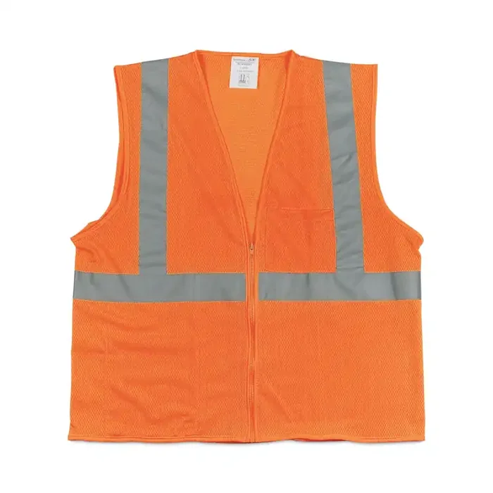 PIP ANSI Class 2 Hook and Loop Safety Vest, 2X-Large, Hi-Viz Orange