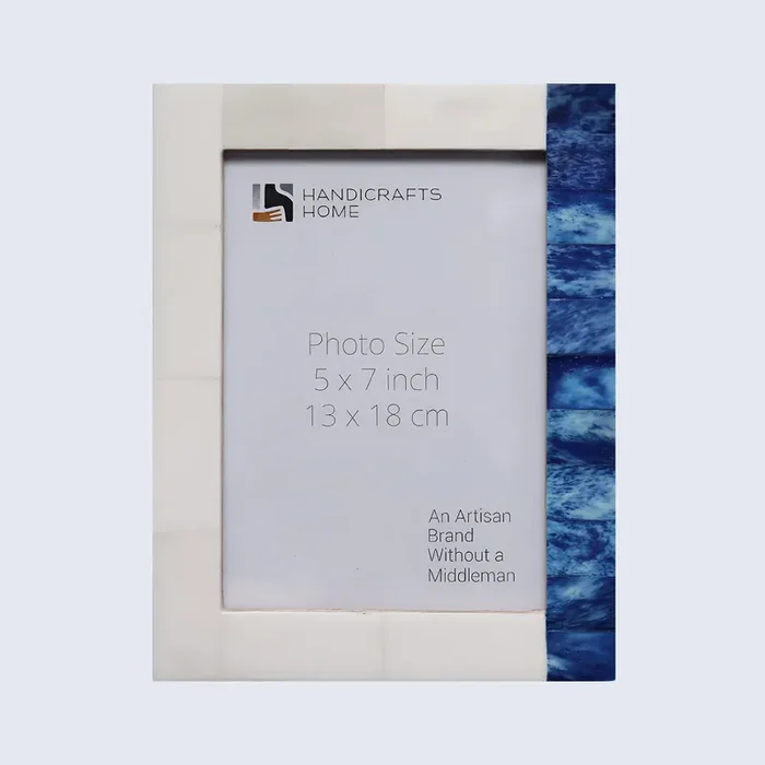 Plain White & Blue Bone Inlay Picture Frame – 4×6 & 5×7 – Wholesale picture frames