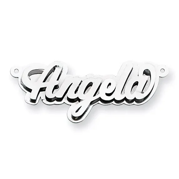 Polished 3D Nameplate Sterling Silver XNA242SS