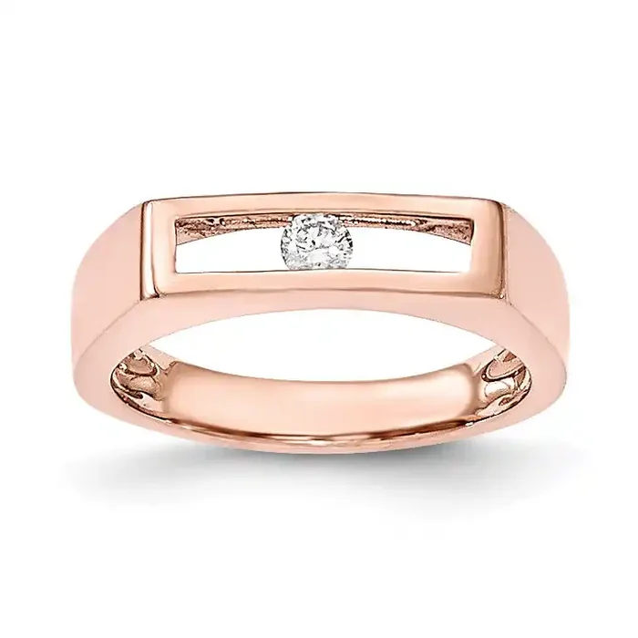 Polished Diamond Ring 14k Rose Gold Y12799AA