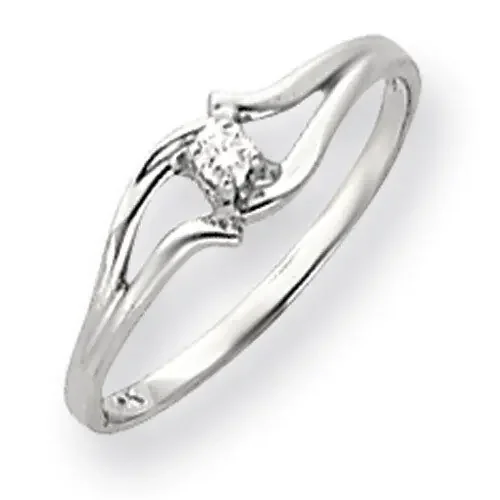Polished Diamond Ring 14k White Gold Y4260AA