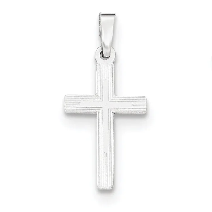 Polished Latin Cross Pendant 14k white Gold XR1414